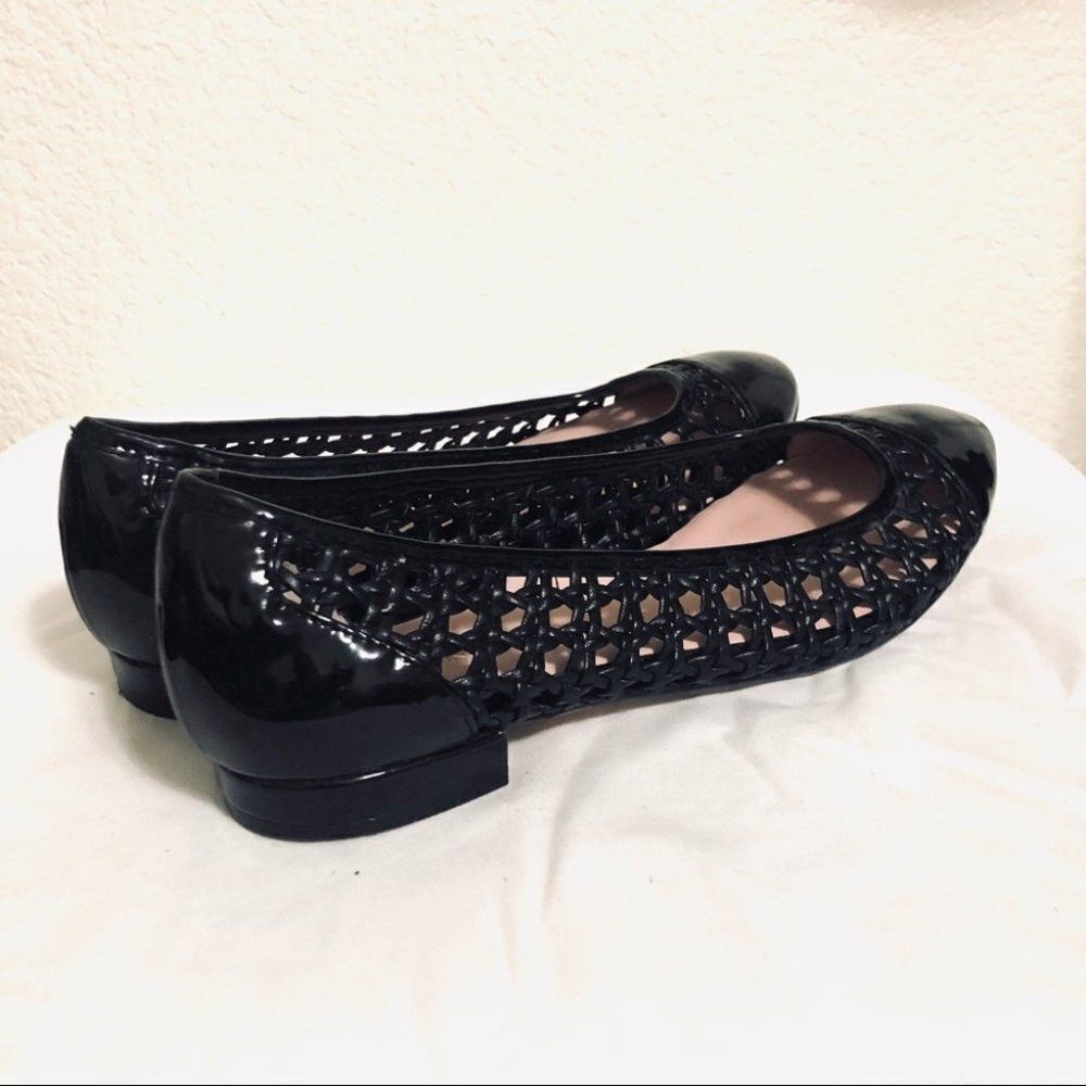 Taryn Rose Beatriz Woven Leather Black Flats Size 8.5 - Picture 7 of 15